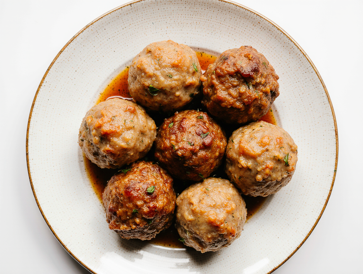 Hybrid plant-based meatballs
